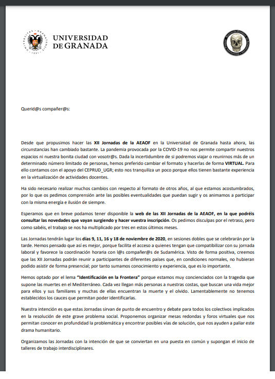 XII Reunión Científica — Granada 2020