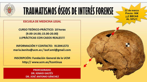 CURSO:  «TRAUMATISMOS ÓSEOS DE INTERÉS FORENSE». 2018